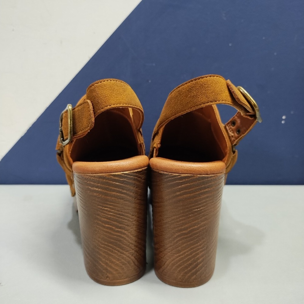 Frye & Co. Iselle Slingback Clogs Womens 9M Brown Studded Round Toe Block Heel - Picture 5 of 8